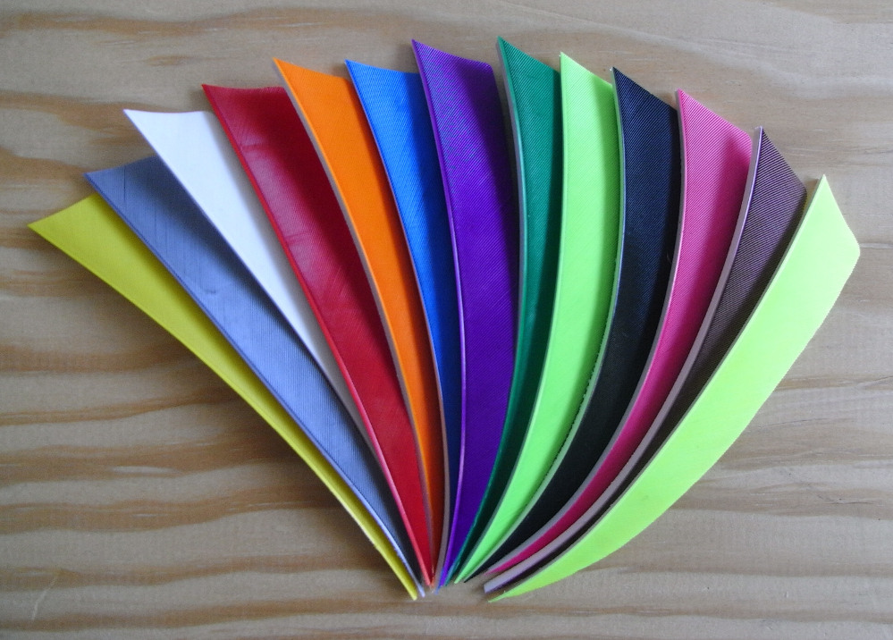 4 Inch Shield Fletchings Solid colours.